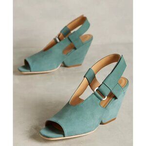 The Palatines Inopia Slingbacks Anthropologie Square Peep Toe Sandals 8.5